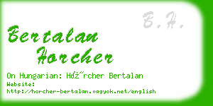 bertalan horcher business card